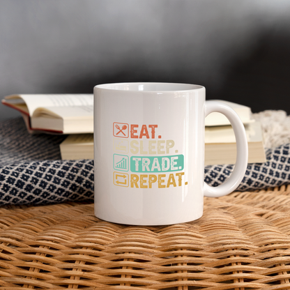 Eat Sleep Trade Repeat Coffee Mug - white