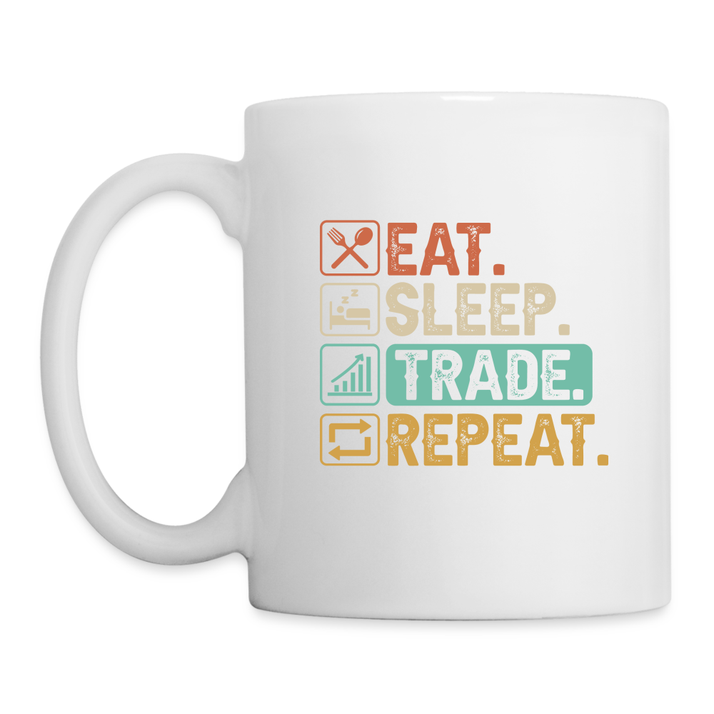 Eat Sleep Trade Repeat Coffee Mug - white