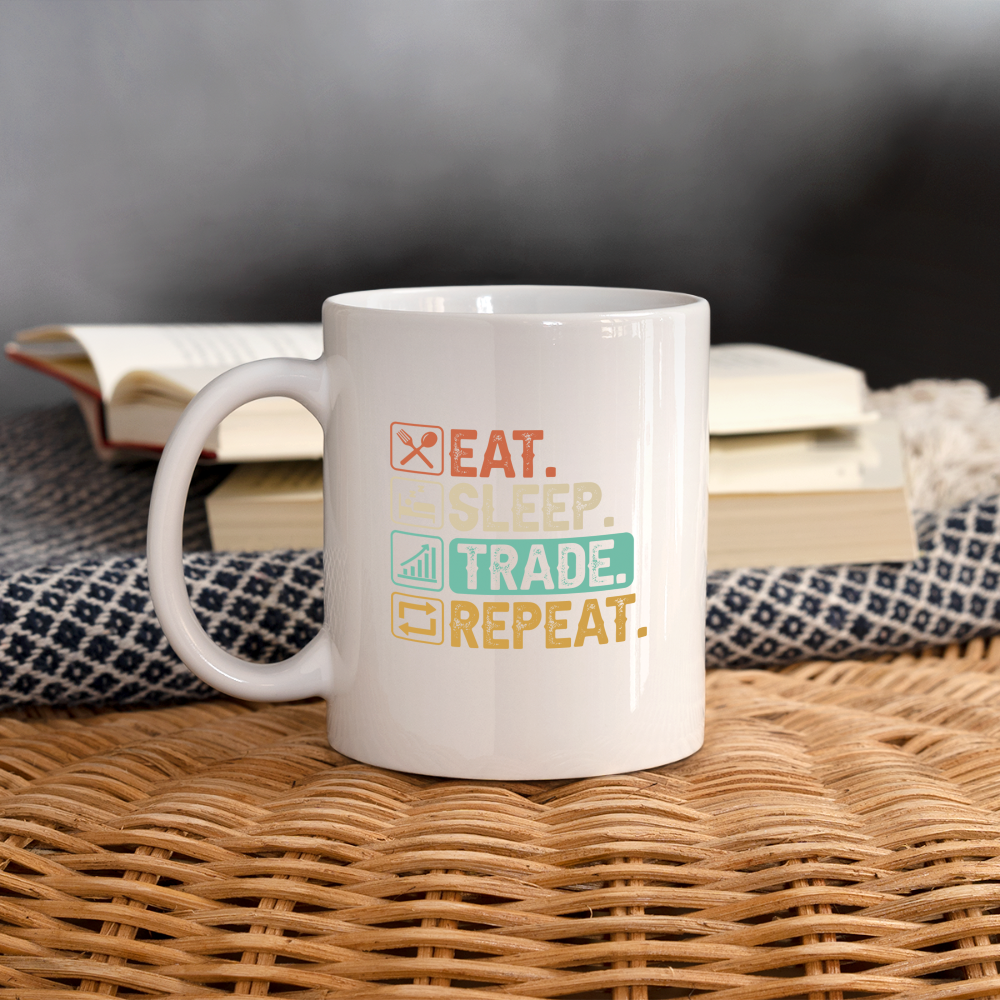 Eat Sleep Trade Repeat Coffee Mug - white
