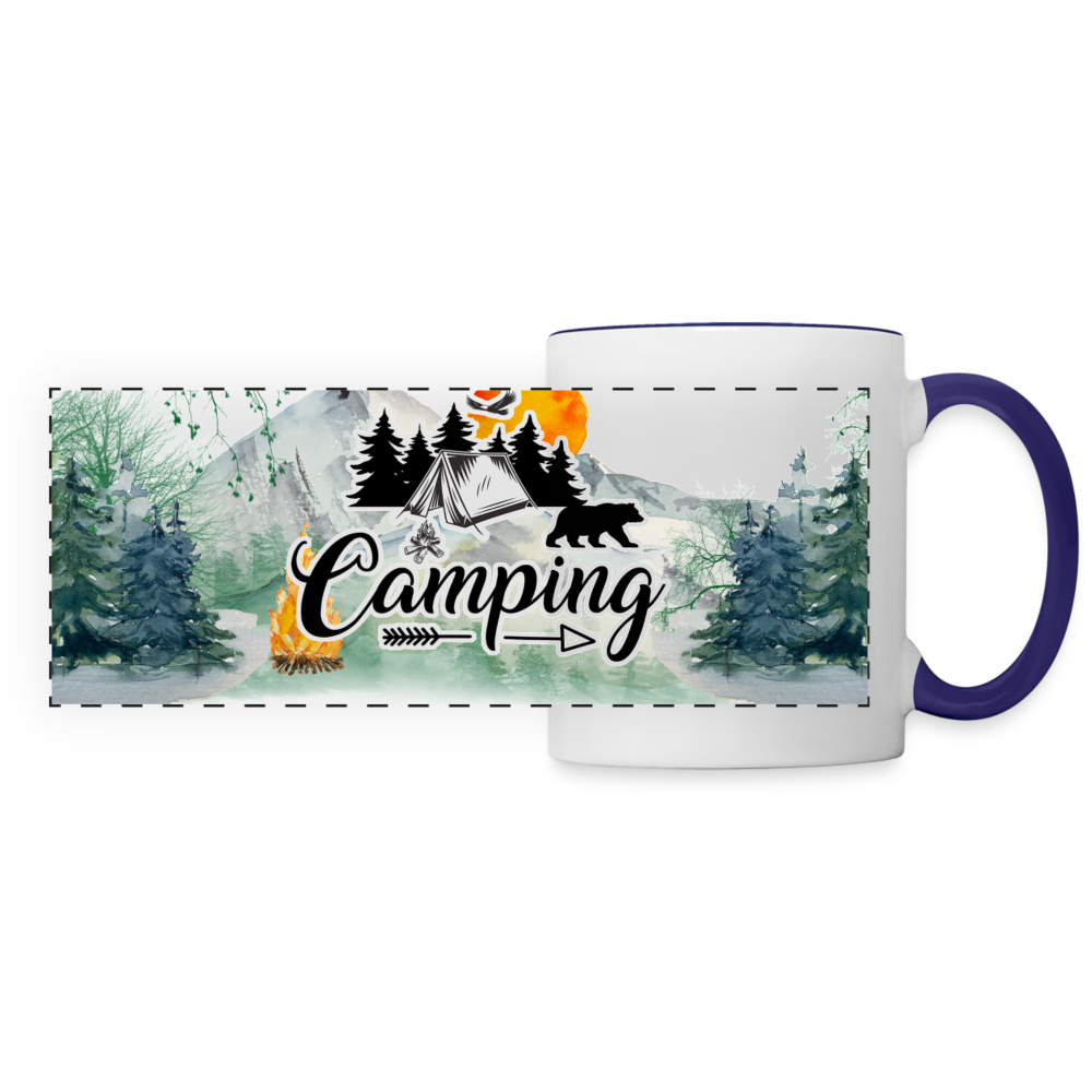 Camping Panoramic Mug - white/cobalt blue