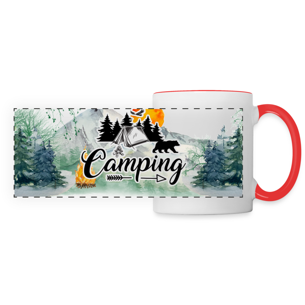 Camping Panoramic Mug - white/red