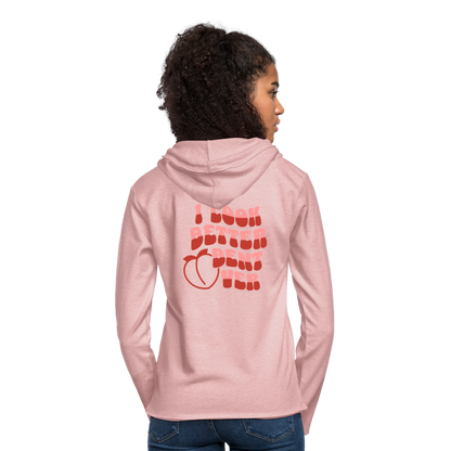 I Look Better Bent Over Lightweight Terry Hoodie - cream heather pink