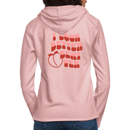 I Look Better Bent Over Lightweight Terry Hoodie - cream heather pink