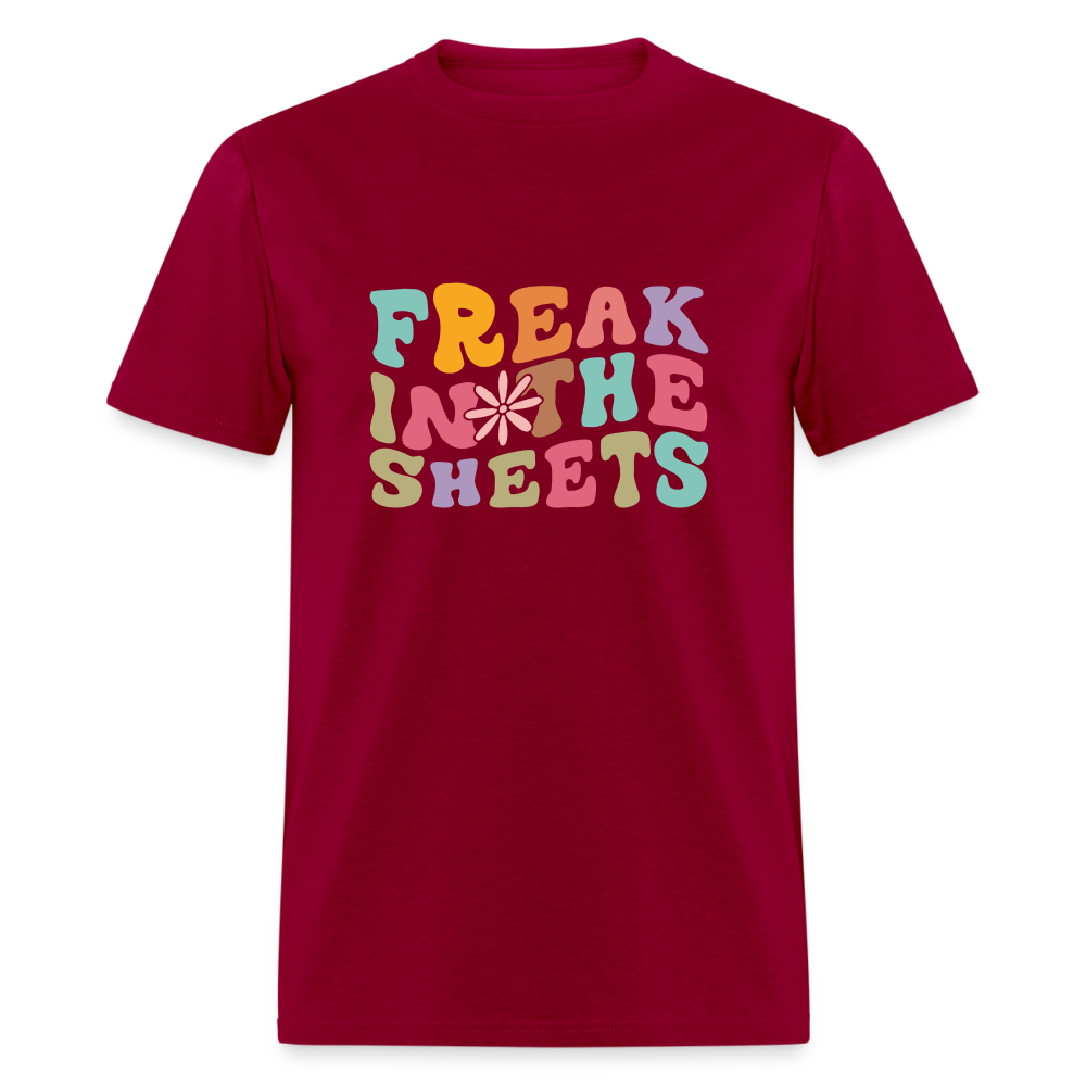 Freak In The Sheets T-Shirt - dark red