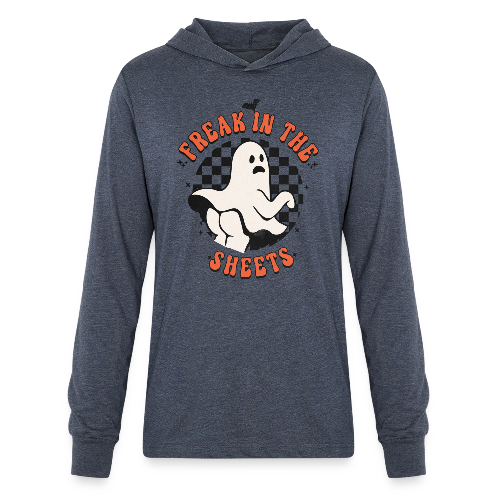 Freak In The Sheets Long Sleeve Hoodie Shirt - heather navy