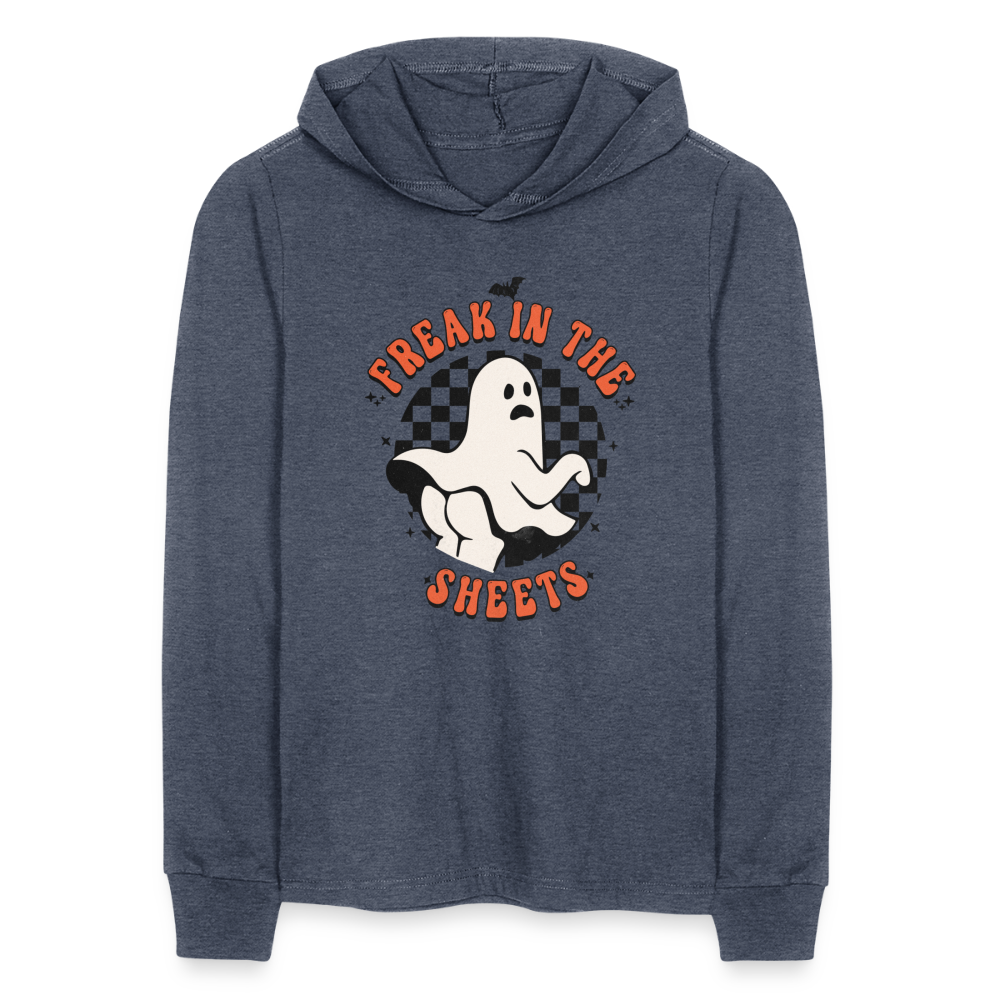 Freak In The Sheets Long Sleeve Hoodie Shirt - heather navy