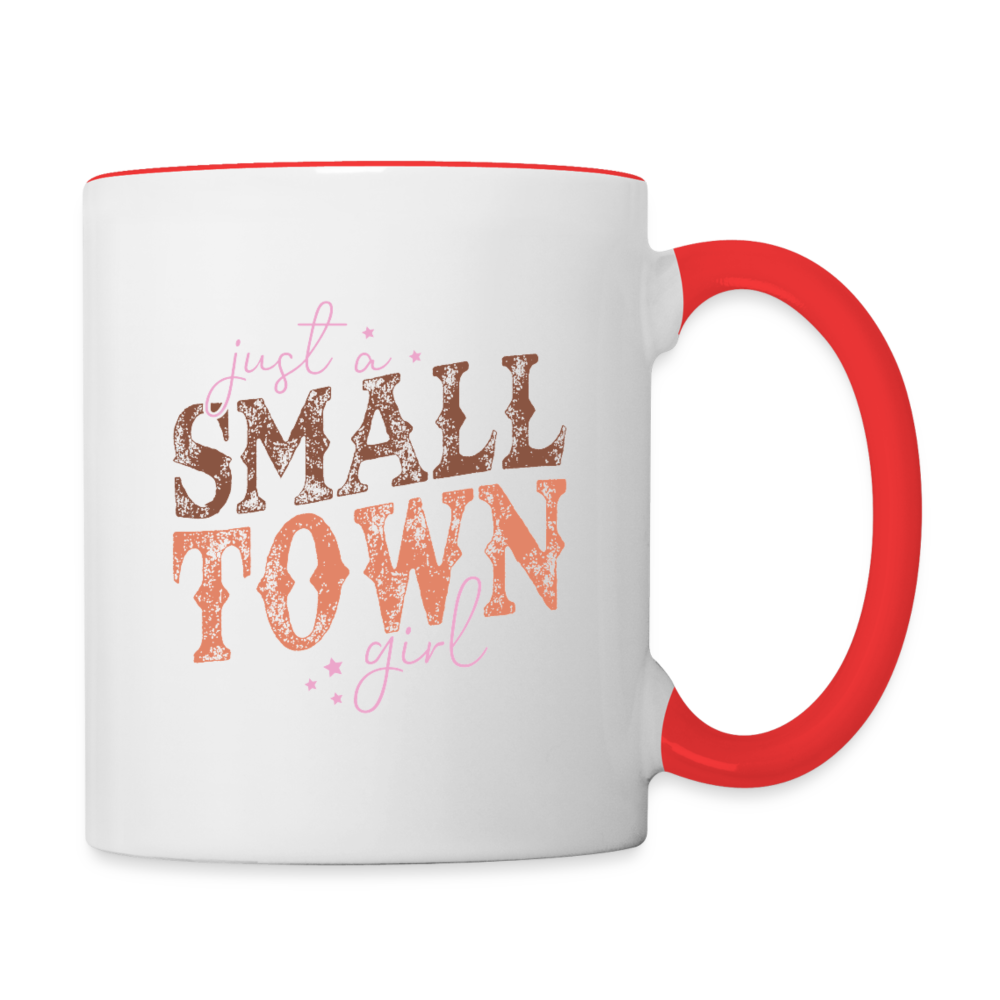 Just A Small Town Girl Coffee Mug - white/red