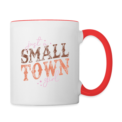 Just A Small Town Girl Coffee Mug - white/red