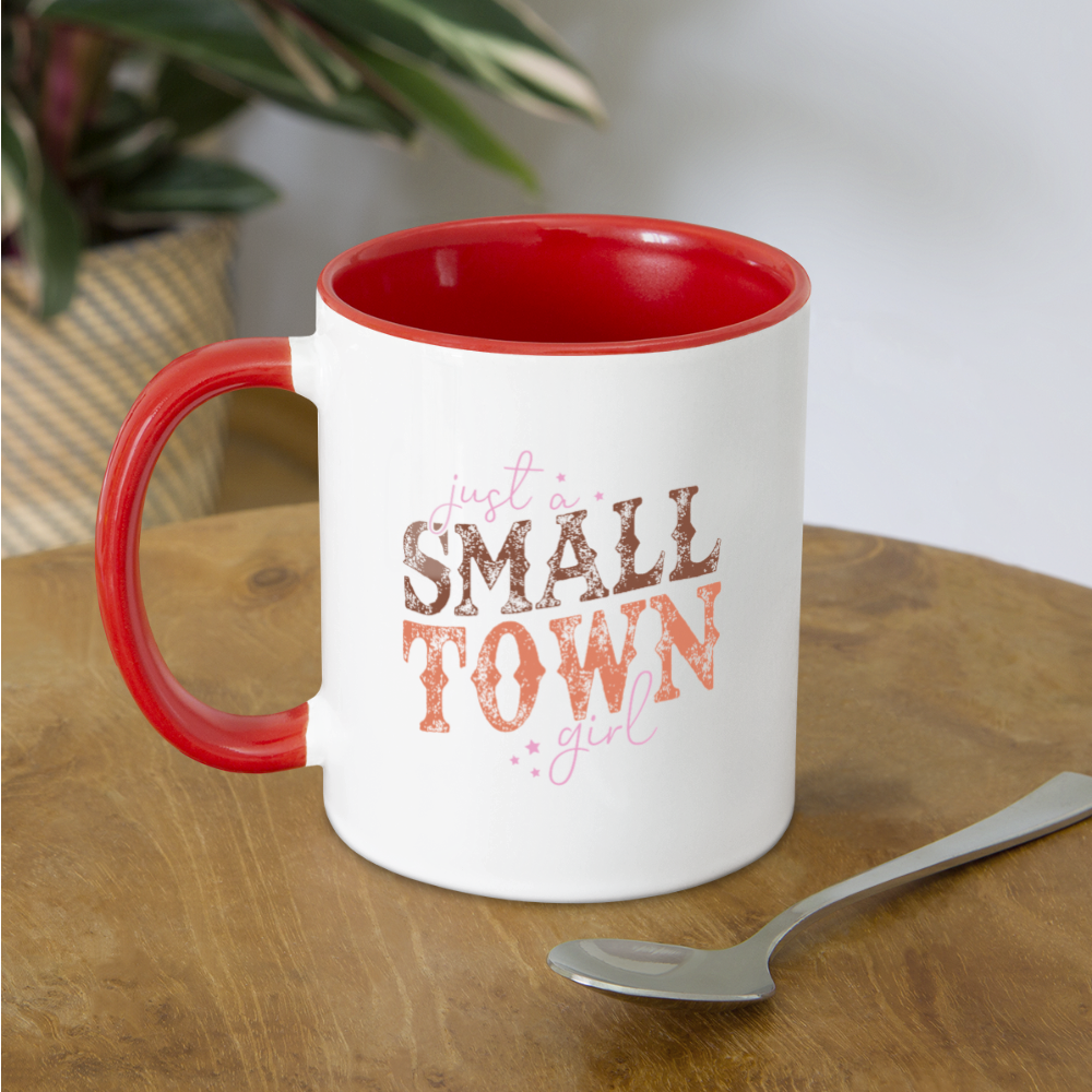 Just A Small Town Girl Coffee Mug - white/red