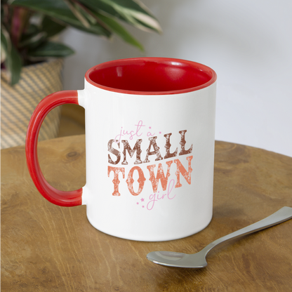 Just A Small Town Girl Coffee Mug - white/red