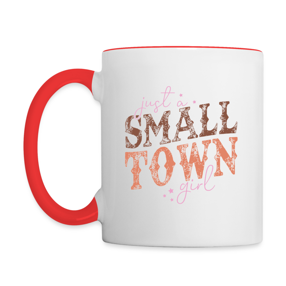 Just A Small Town Girl Coffee Mug - white/red