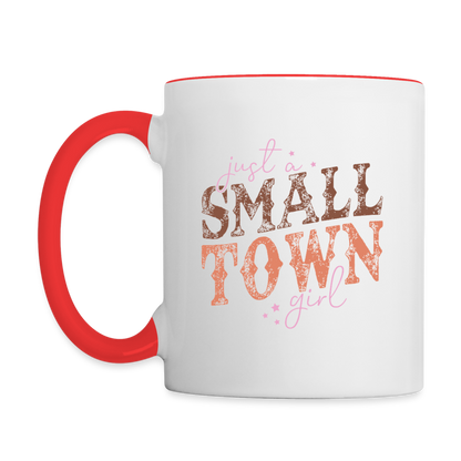 Just A Small Town Girl Coffee Mug - white/red
