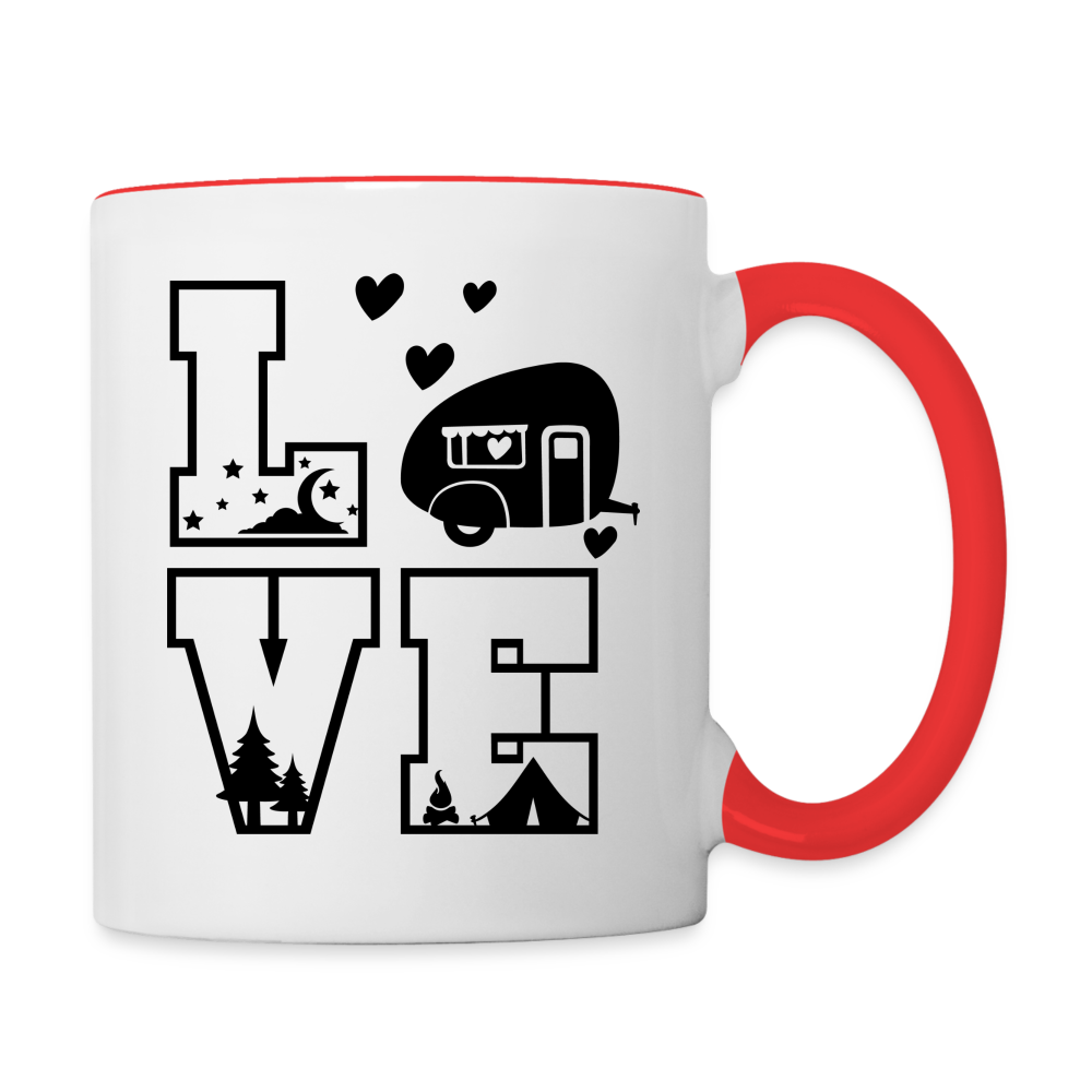 Love Camping Coffee Mug - white/red