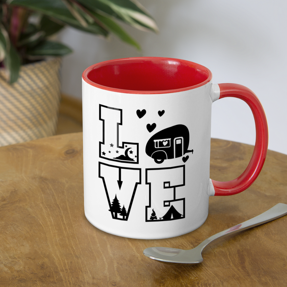 Love Camping Coffee Mug - white/red