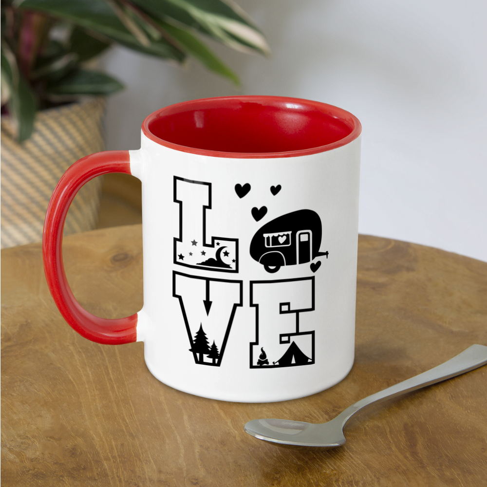 Love Camping Coffee Mug - white/red