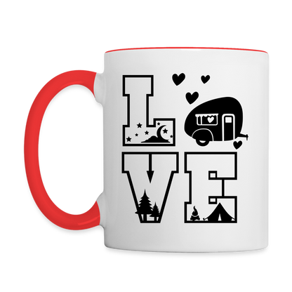 Love Camping Coffee Mug - white/red