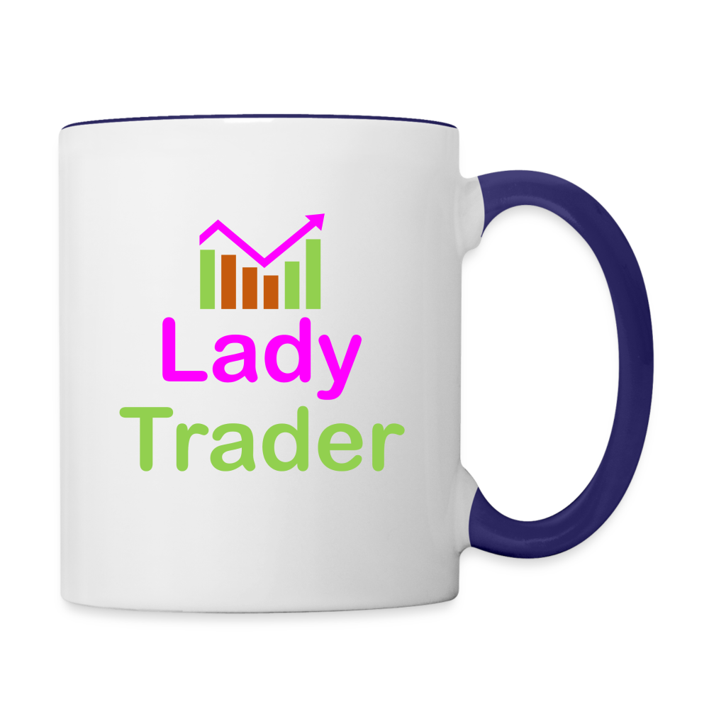 Lady Trader Coffee Mug - white/cobalt blue