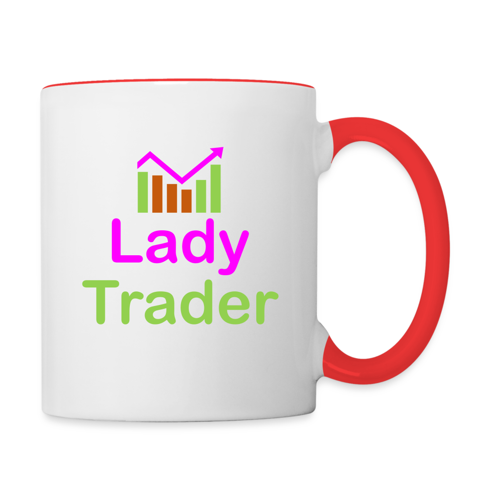 Lady Trader Coffee Mug - white/red