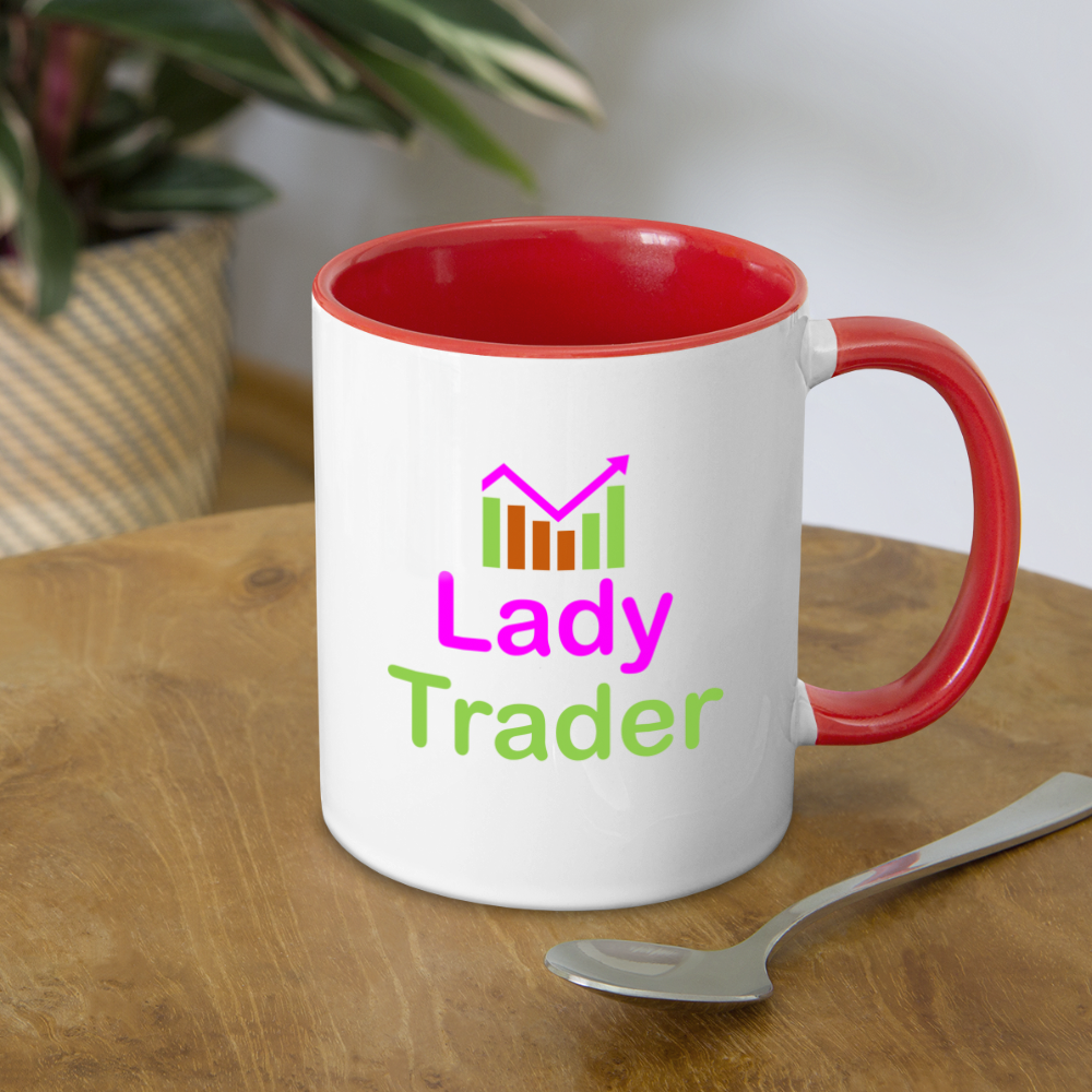 Lady Trader Coffee Mug - white/red