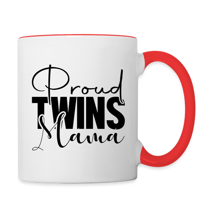 Proud Twins Mama Coffee Mug - white/red