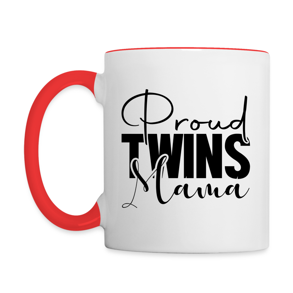 Proud Twins Mama Coffee Mug - white/red