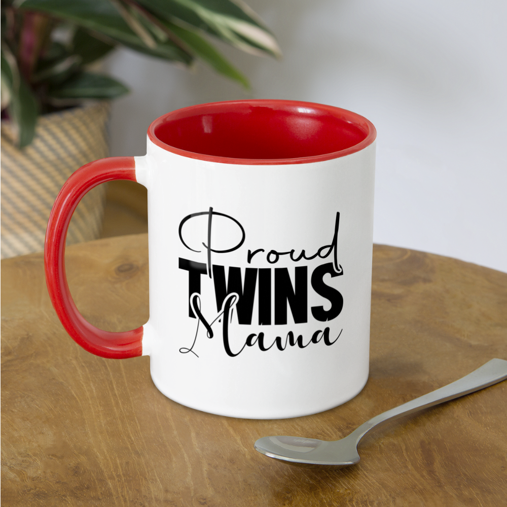 Proud Twins Mama Coffee Mug - white/red