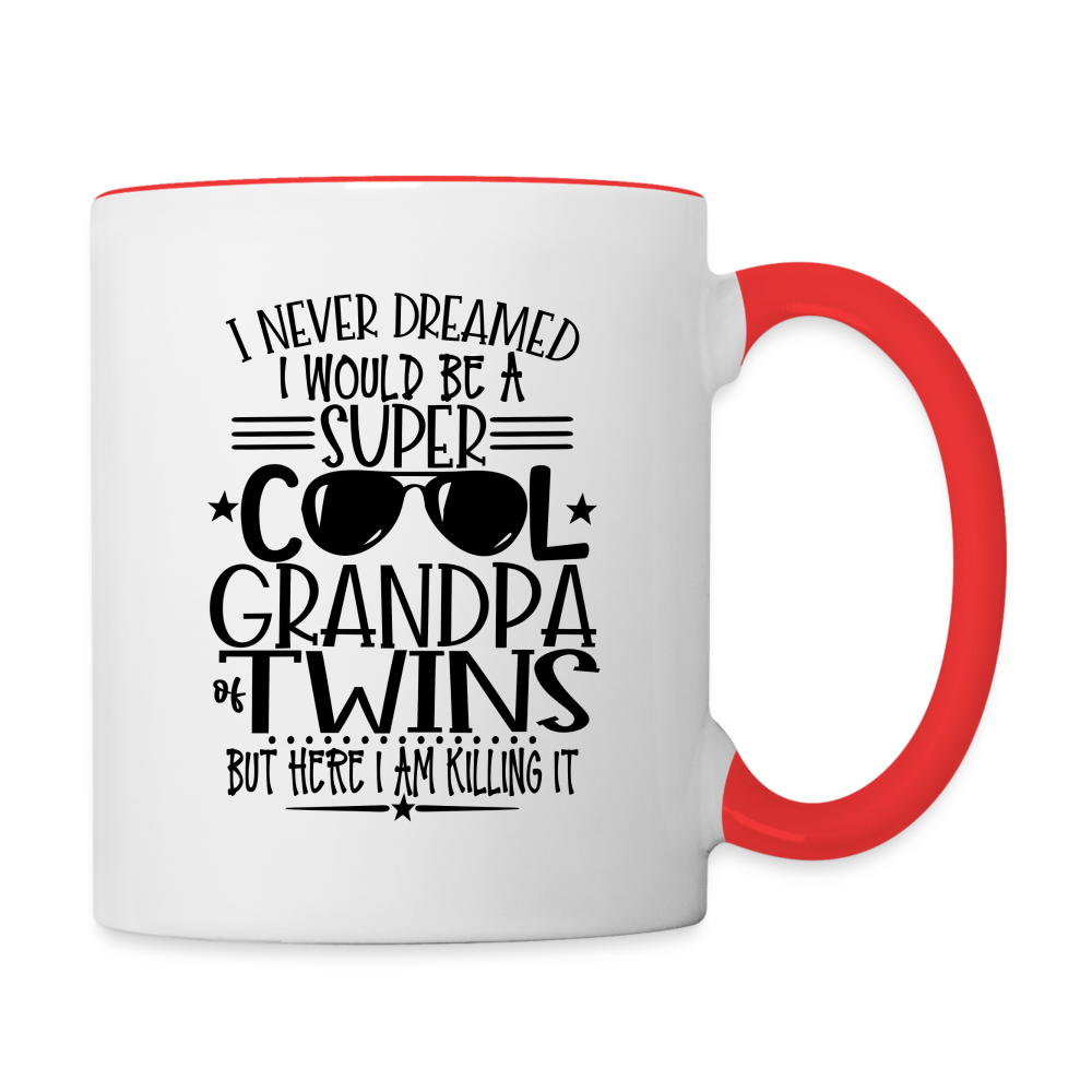 Super Cool Grandpa Of Twins Coffee Mug - white/red