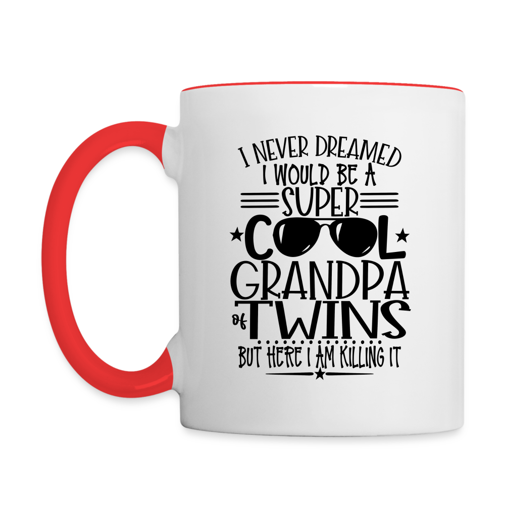 Super Cool Grandpa Of Twins Coffee Mug - white/red