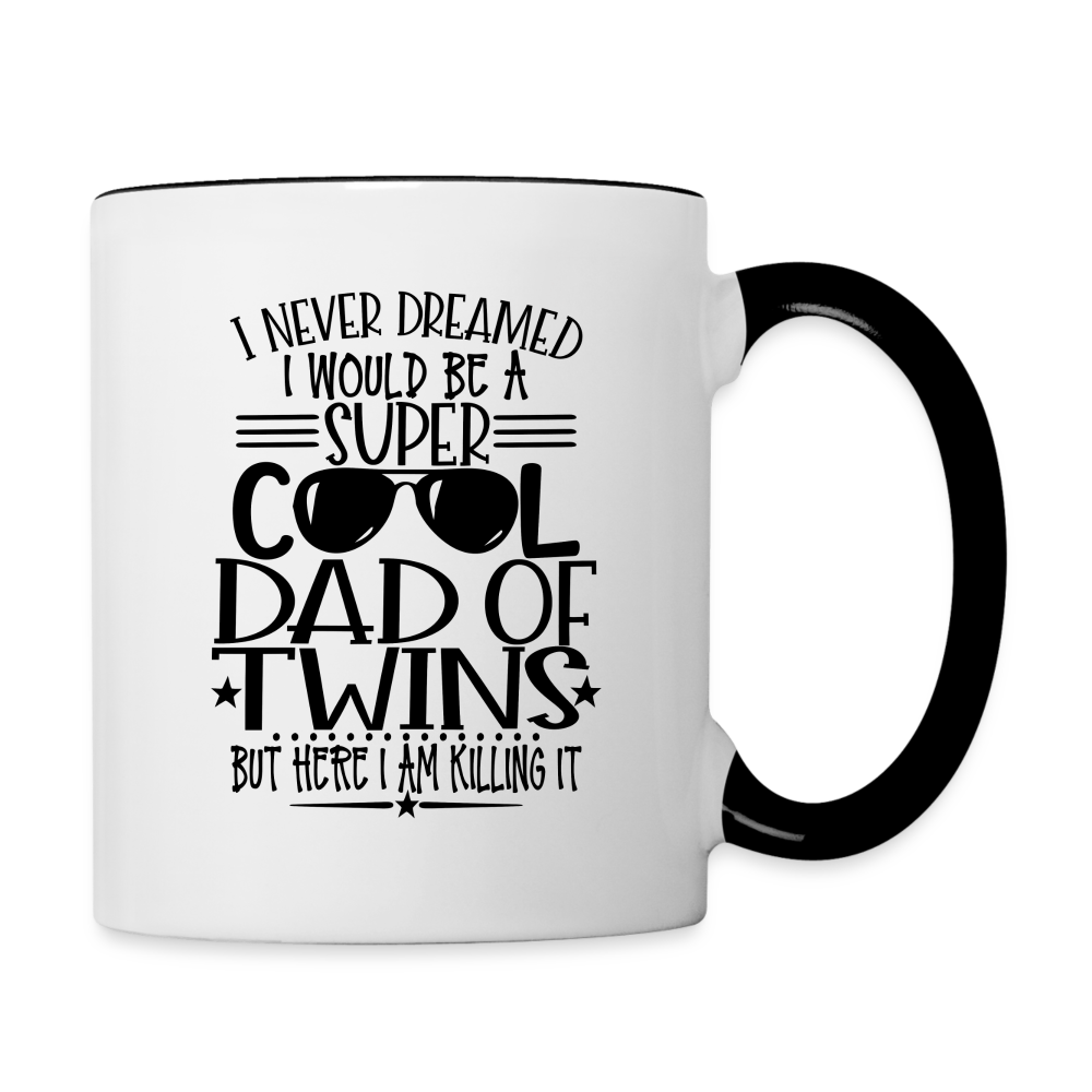 Super Cool Dad of Twins Coffee Mug - white/black
