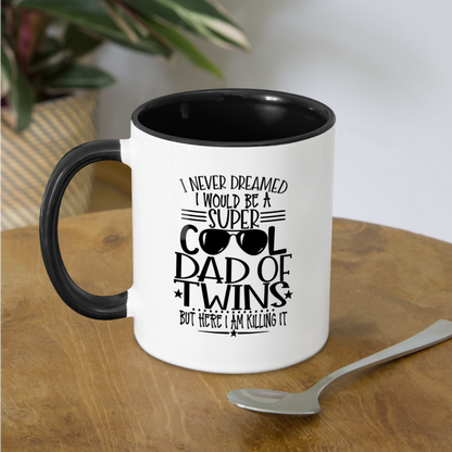 Super Cool Dad of Twins Coffee Mug - white/black