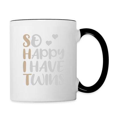 So Happy I Have Twins Coffee Mug - white/black
