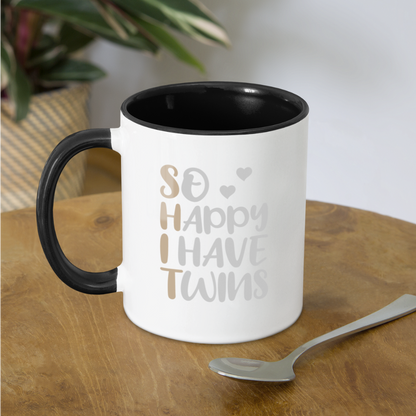 So Happy I Have Twins Coffee Mug - white/black