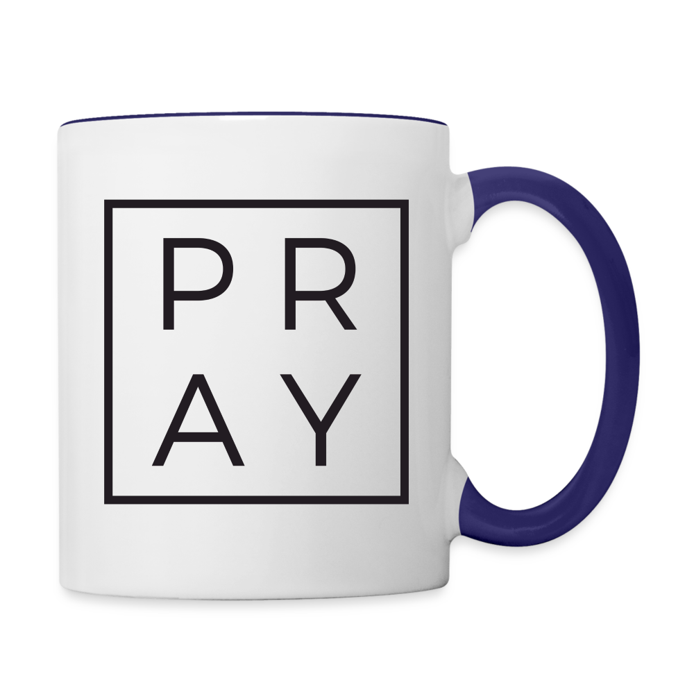 Pray Coffee Mug - white/cobalt blue