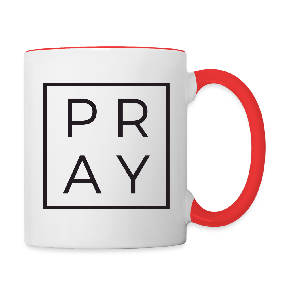 Pray Coffee Mug - white/red