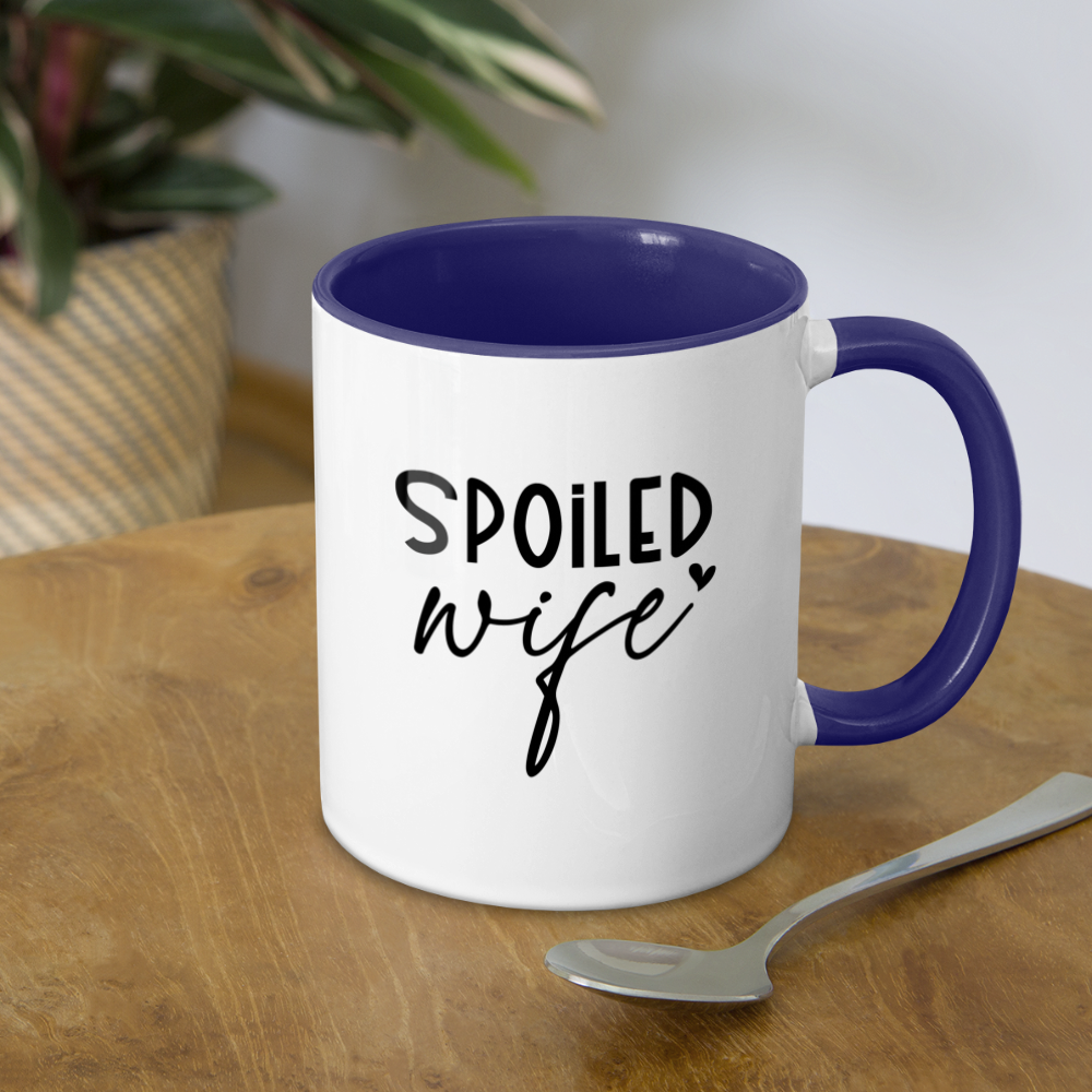 Spoiled Wife Coffee Mug - white/cobalt blue