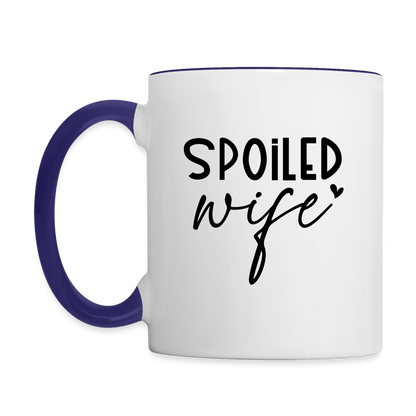 Spoiled Wife Coffee Mug - white/cobalt blue