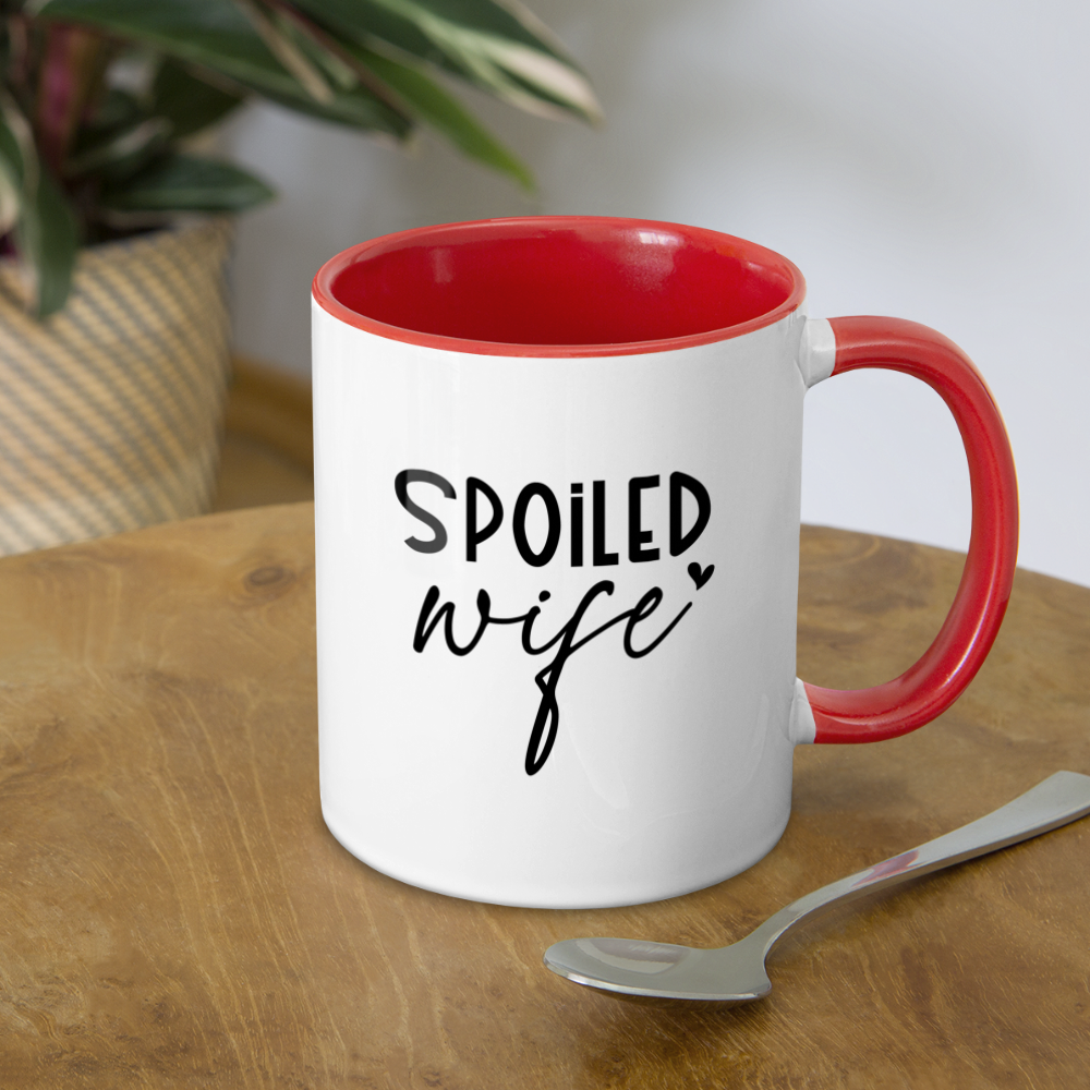 Spoiled Wife Coffee Mug - white/red