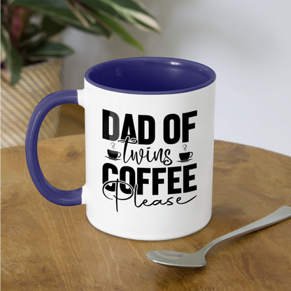 Dad of Twins Coffee Mug - white/cobalt blue
