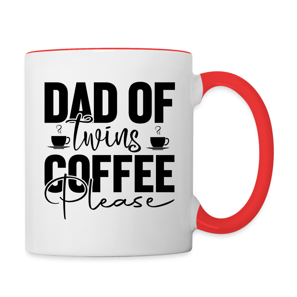 Dad of Twins Coffee Mug - white/red