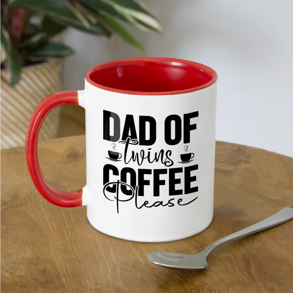 Dad of Twins Coffee Mug - white/red