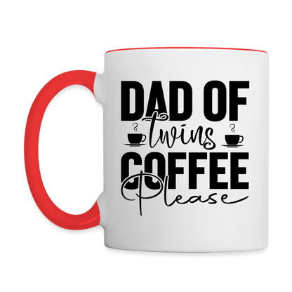 Dad of Twins Coffee Mug - white/red