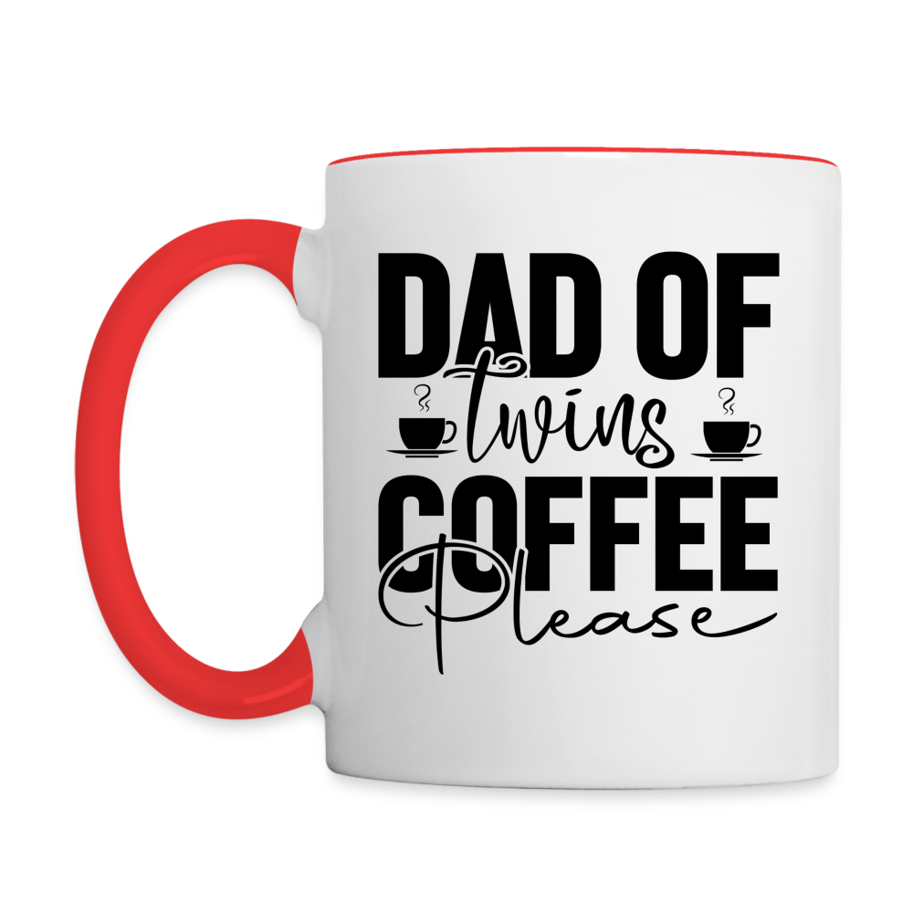 Dad of Twins Coffee Mug - white/red