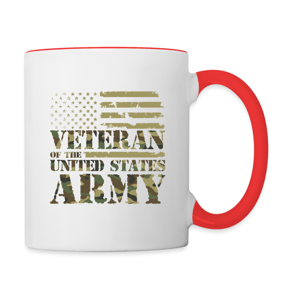 Veteran of the United States Army Coffee Mug - white/red