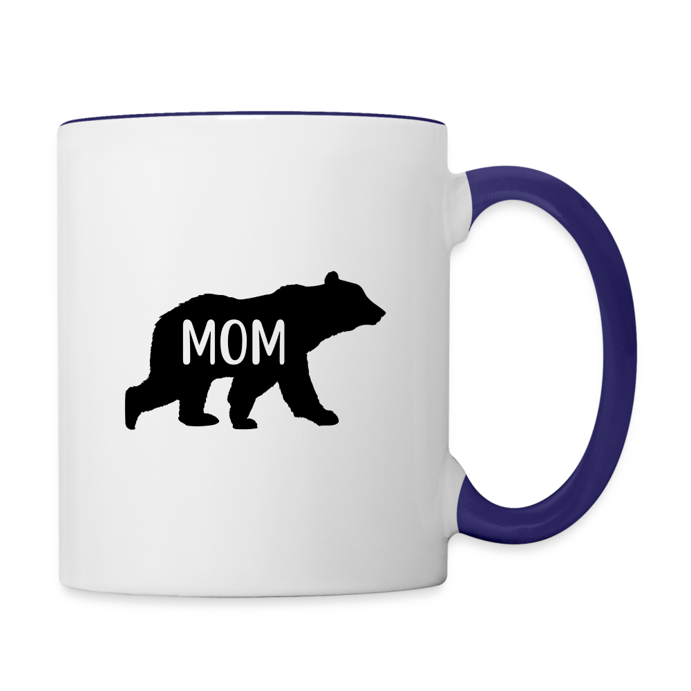 Mom Bear Coffee Mug - white/cobalt blue