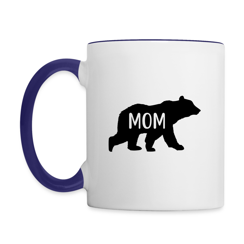 Mom Bear Coffee Mug - white/cobalt blue