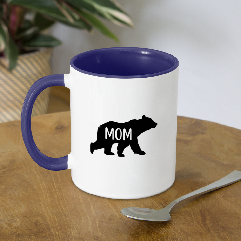 Mom Bear Coffee Mug - white/cobalt blue