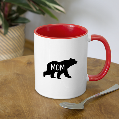 Mom Bear Coffee Mug - white/red