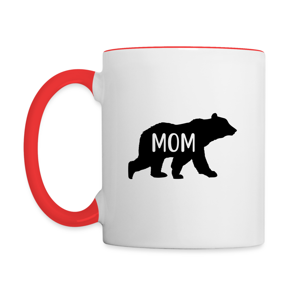 Mom Bear Coffee Mug - white/red