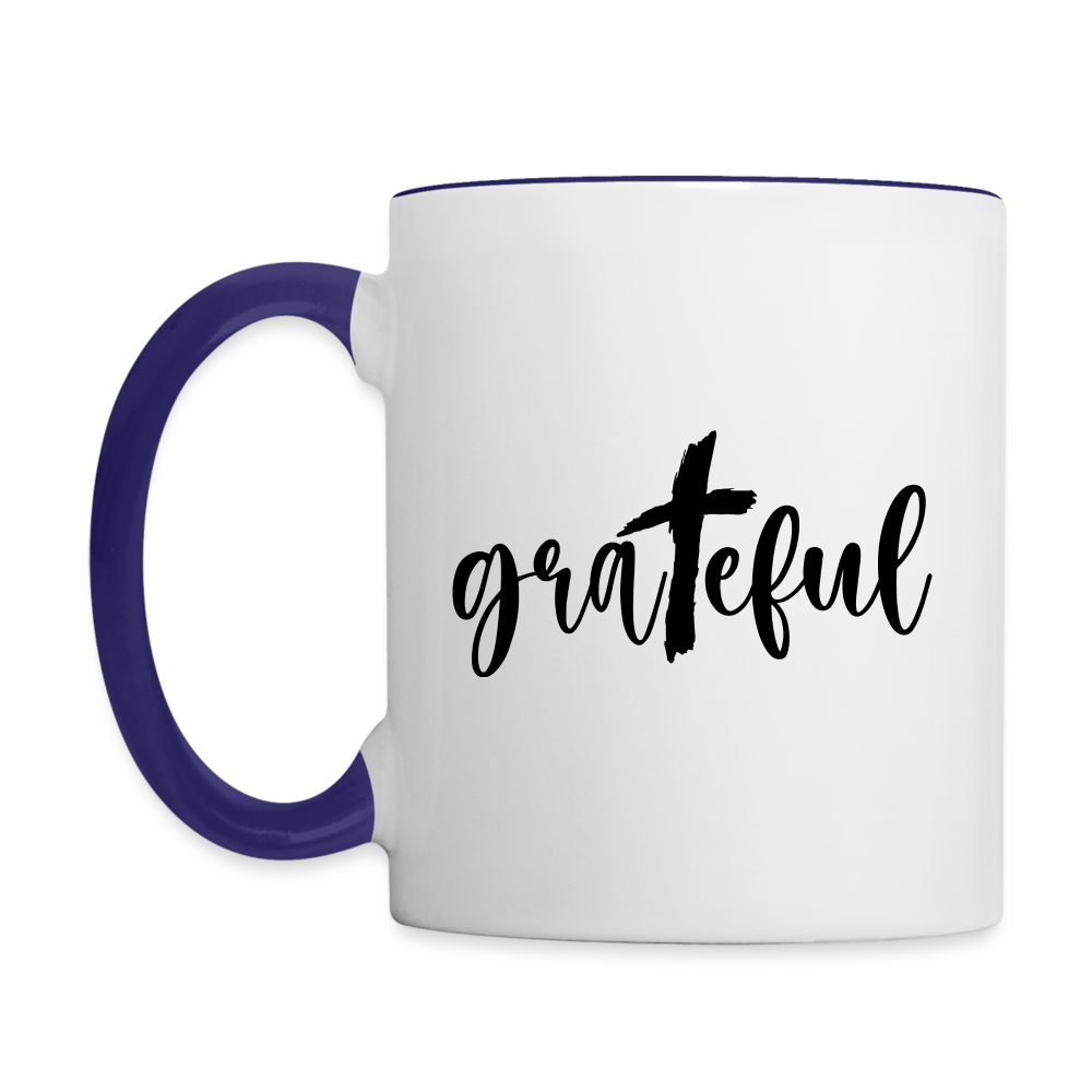 Grateful Coffee Mug - white/cobalt blue