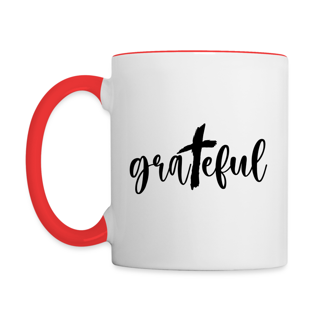 Grateful Coffee Mug - white/red